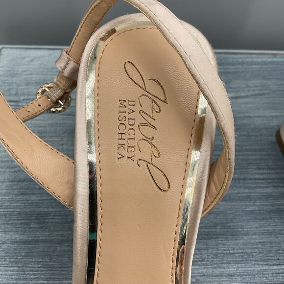 NEW Jewel by Badgley Mischka Women’s Danni Satin Sandals Beige Size 6 - Picture 6 of 11